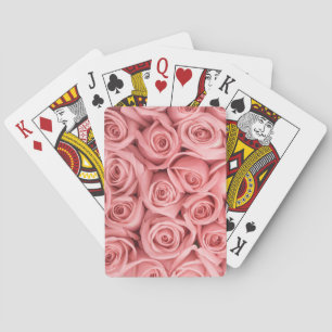Flowers Pink Roses Playing Cards