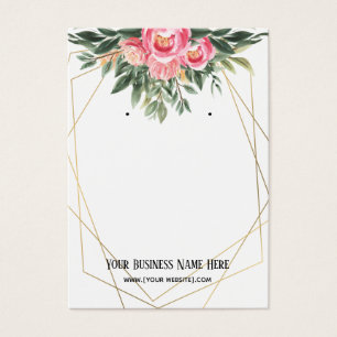 Flowers Polygonal Frames Earring Display Cards