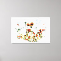 *~* Flowers Poppy Field Floral AR9 Canvas Print