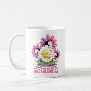 Flowers Positive Quote Seek Balance Not Perfection Coffee Mug