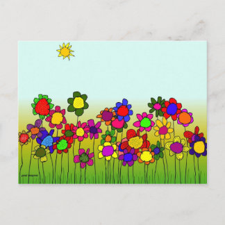 'flowers' postcard