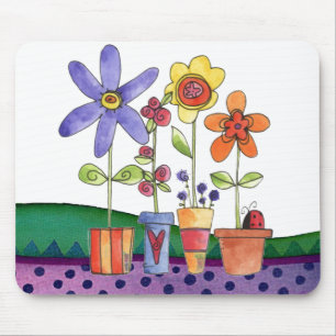Flowers pots mouse mat