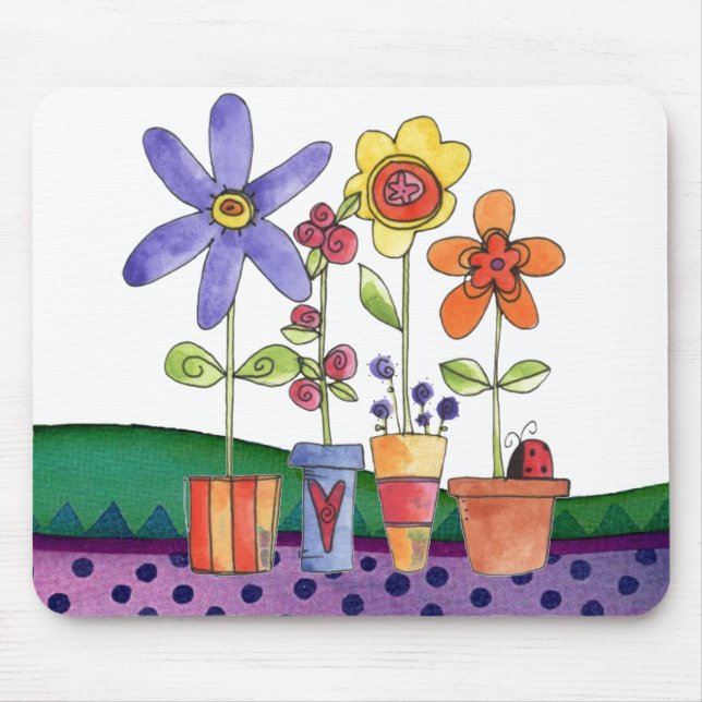 Flowers pots mouse mat (Front)