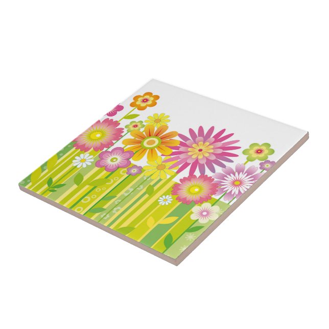 Flowers Print Tile (Side)