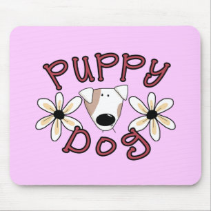 Flowers Puppy Dog T-shirts and Gifts Mouse Mat