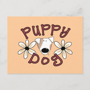Flowers Puppy Dog T-shirts and Gifts Postcard