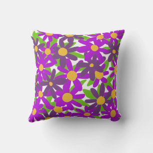 Flowers purple and green cushion