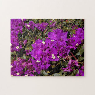 Flowers Purple  Bougainvillea Watercolor Floral Jigsaw Puzzle