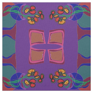 Flowers purple/ green /orange /yellow>Fabric Fabric