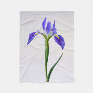 Flowers Purple Iris Flower Fleece Blanket