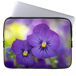 Flowers Purple Pansies Laptop Sleeve