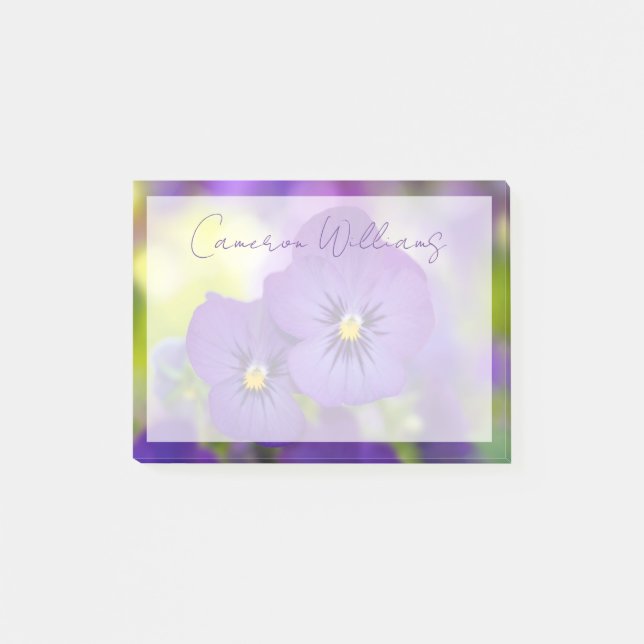Flowers | Purple Pansies Post-it Notes (Front)