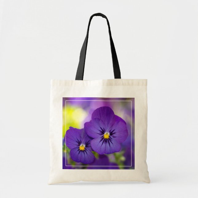 Flowers | Purple Pansies Tote Bag (Front)