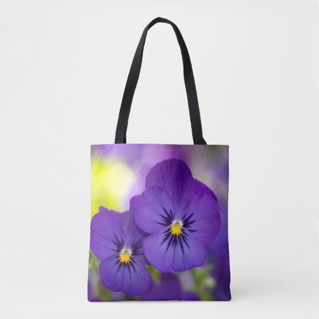 Flowers | Purple Pansies Tote Bag (Front)