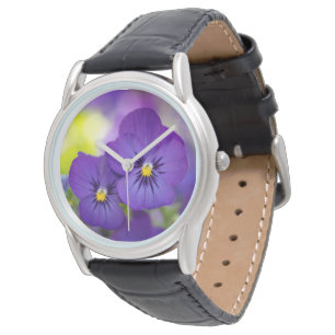 Flowers Purple Pansies Watch
