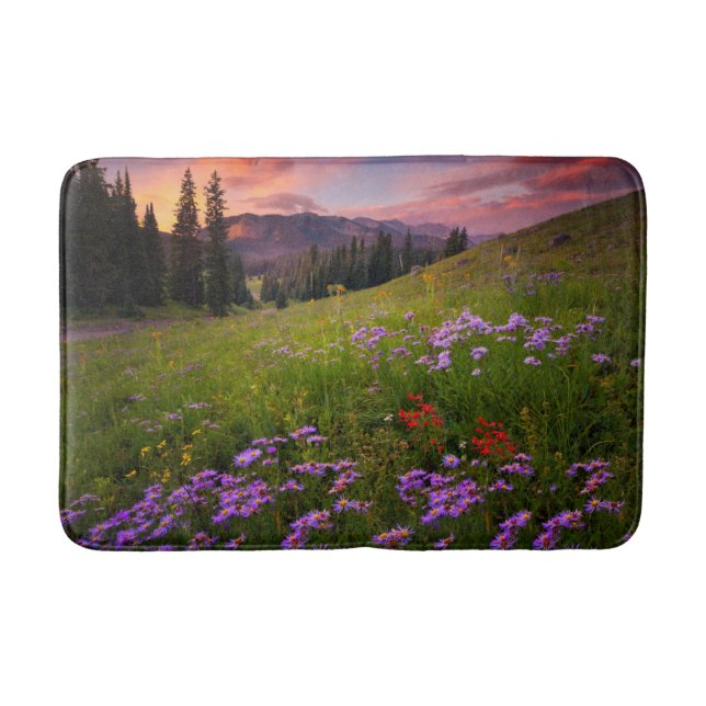 Flowers | Purple Wildflowers Colorado Bath Mat (Front)