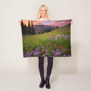 Flowers   Purple Wildflowers Colorado Fleece Blanket