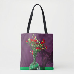 Flowers Red Carantion Bouquet Tote Bag