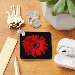 Flowers   Red Gerbera Daisy Key Ring