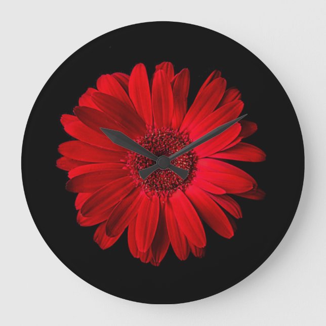 Flowers | Red Gerbera Daisy Large Clock (Front)