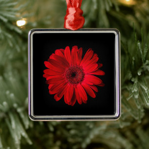 Flowers   Red Gerbera Daisy Metal Tree Decoration