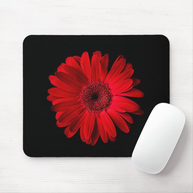Flowers | Red Gerbera Daisy Mouse Mat (With Mouse)