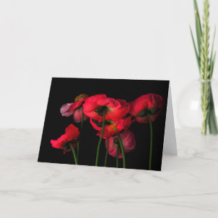 Flowers   Red Poppies Card