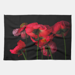 Flowers   Red Poppies Tea Towel