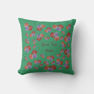 flowers red roses and rose buds floral art cushion