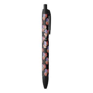flowers red roses and rose buds floral florists black ink pen