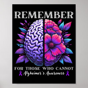 Flowers Remember For Those Who Cannot Alzheimers Poster