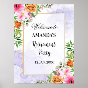 Flowers Retirement Party Welcome Sign