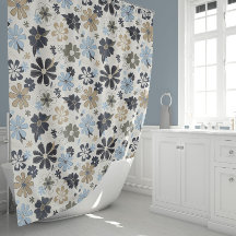 Flowers Retro Blue Pattern