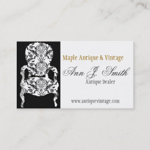 Flowers Retro Lace Vintage Floral Damask Furniture Business Card