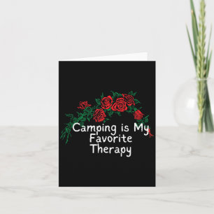 Flowers retro red graphic camping is favourite card