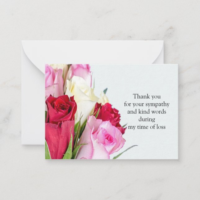 Flowers Rose Thank You Card (Front)