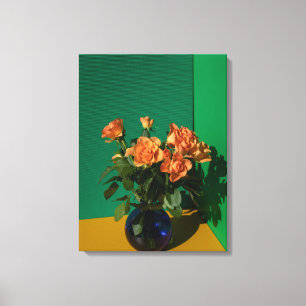 Flowers Roses in Vase Canvas Print