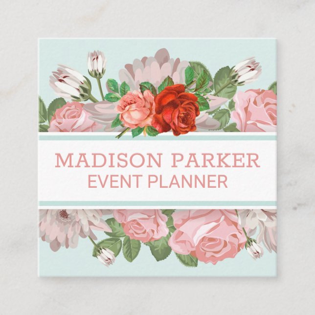 Flowers | Roses Square Business Card (Front)