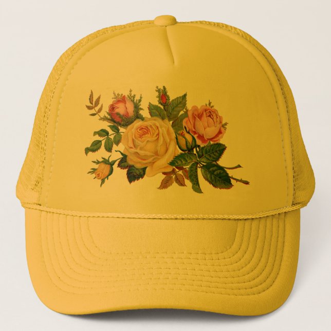 flowers,roses trucker hat (Front)