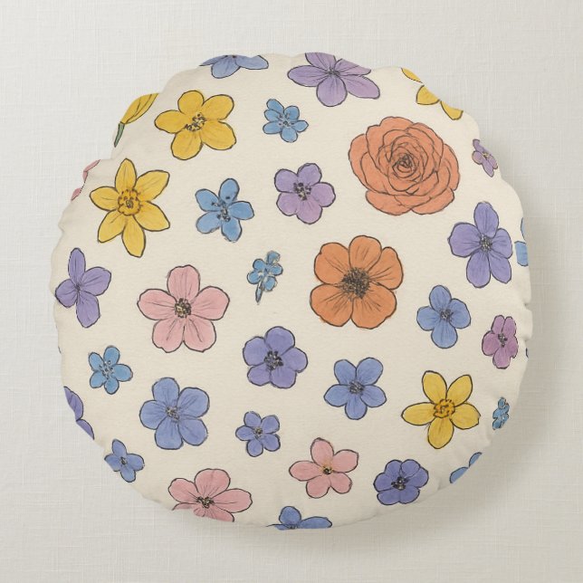 Flowers Round Cushion (Front)