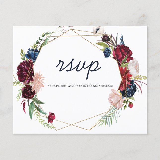 Flowers RSVP Card. Flyer (Front)