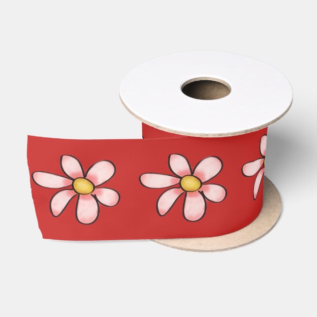 flowers Satin Ribbon (Spool)