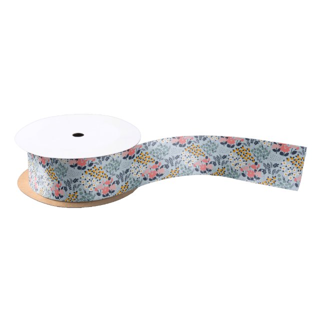 Flowers Satin Ribbon (Spool)