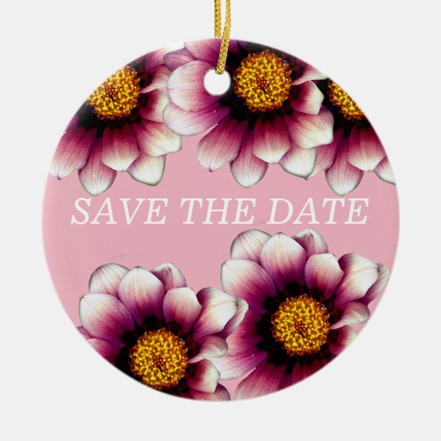 Flowers ,   Save the date Ornament (Front)