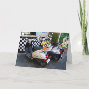 Flowers & Scooters Greeting Card! Card
