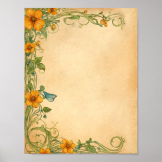 Flowers Scrapbook & Junk Journal Supplies Download Poster