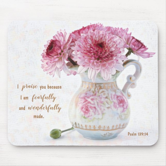 Flowers & Scripture Mouse Pad (Front)