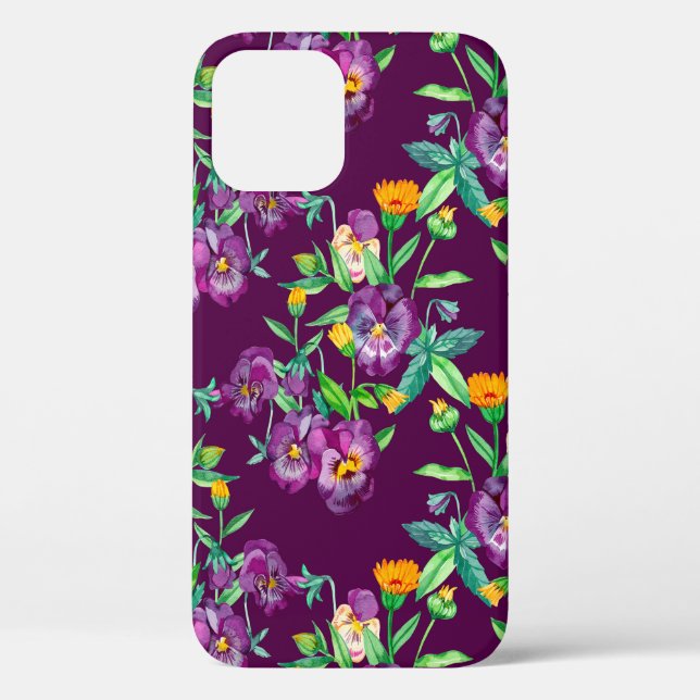 Flowers seamless pattern background. Abstract coll Case-Mate iPhone Case (Back)