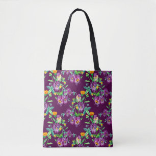 Flowers seamless pattern background. Abstract coll Tote Bag