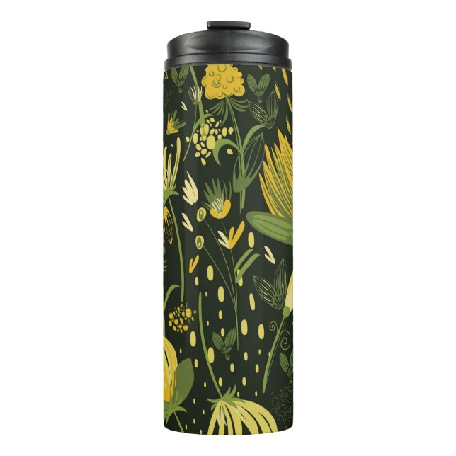 Flowers seamless pattern thermal tumbler (Front)